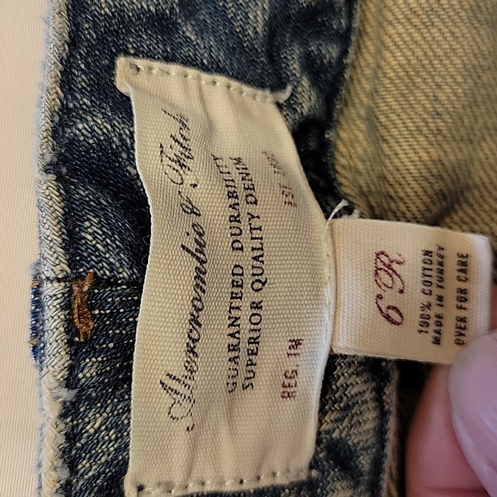 Abercrombie & Fitch distressed bootcut blue jeans 5 pocket 100% cotton Size 6R … - Picture 4 of 10